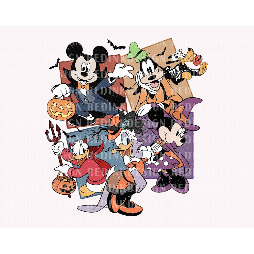 Retro Halloween PNG, Halloween Mouse And Friend Png, Spooky Season Png, Trick Or Treat Png, Halloween Masquerade, Sublimation Design - 1.jpg