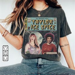 taylor x spice comic shirt, 90s vintage merch book art karma midnights album world tour ticket 2023 graphic tee v1, com2