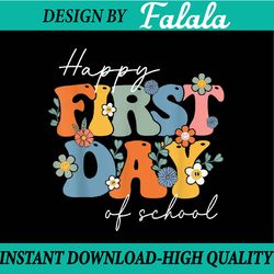 retro groovy happy first day of school for teacher & student png, first day of school png, back to school png, digital d