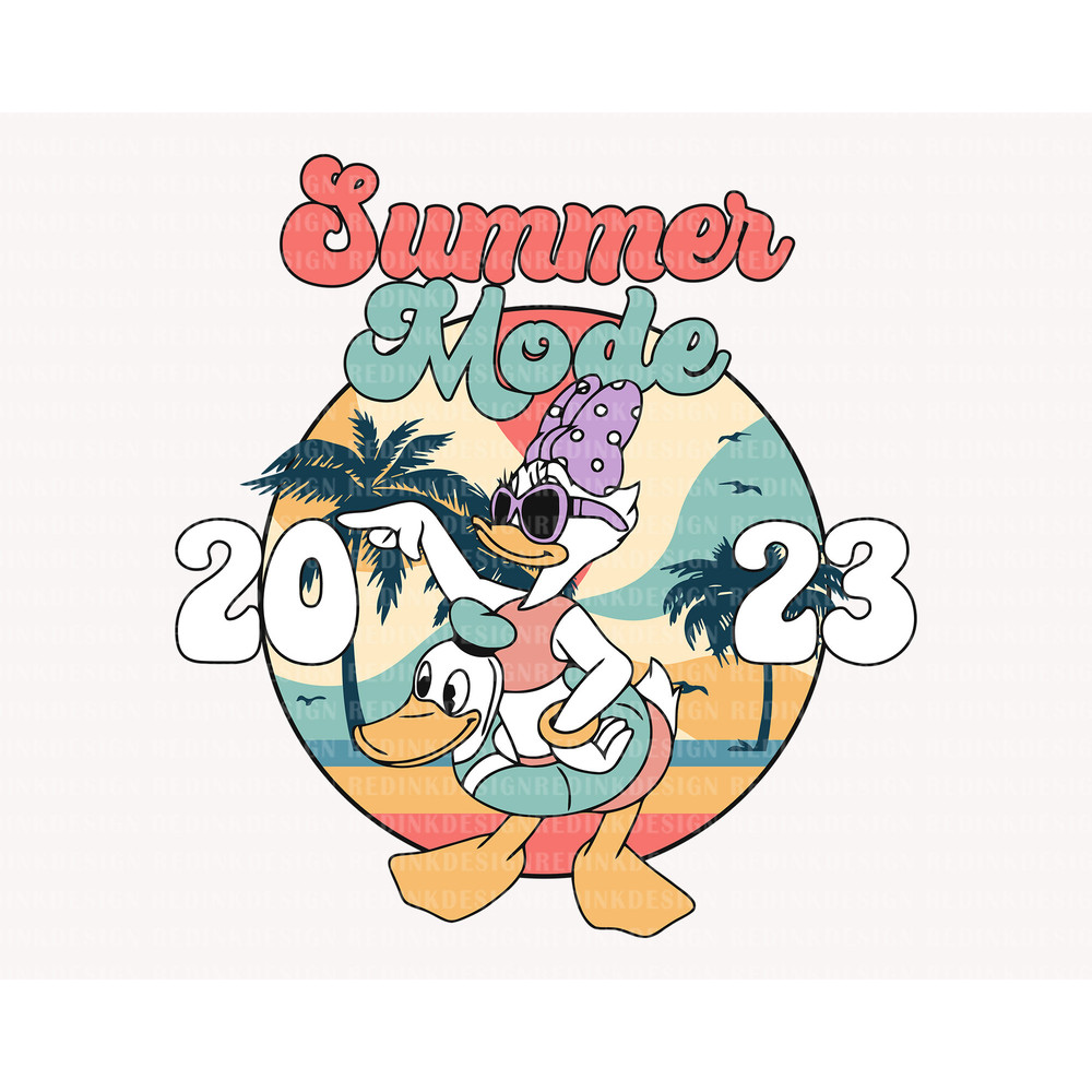 Retro Summer Mode Svg, Summer Trip Svg, Cute Duck Svg, Vacay Mode Svg, Magical Kingdom Svg, Summer Vibes Svg, Family Trip Shirt Svg - 1.jpg