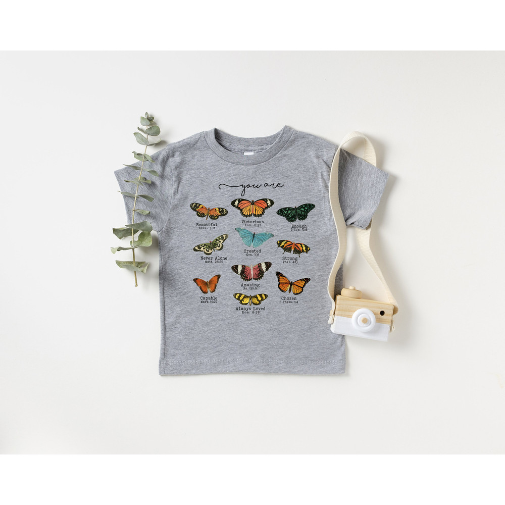 Bible Verse Butterfly Toddler Shirt, Christian Shirts for Kids, Jesus Youth Shirt, Toddler & Youth Tee - 5.jpg