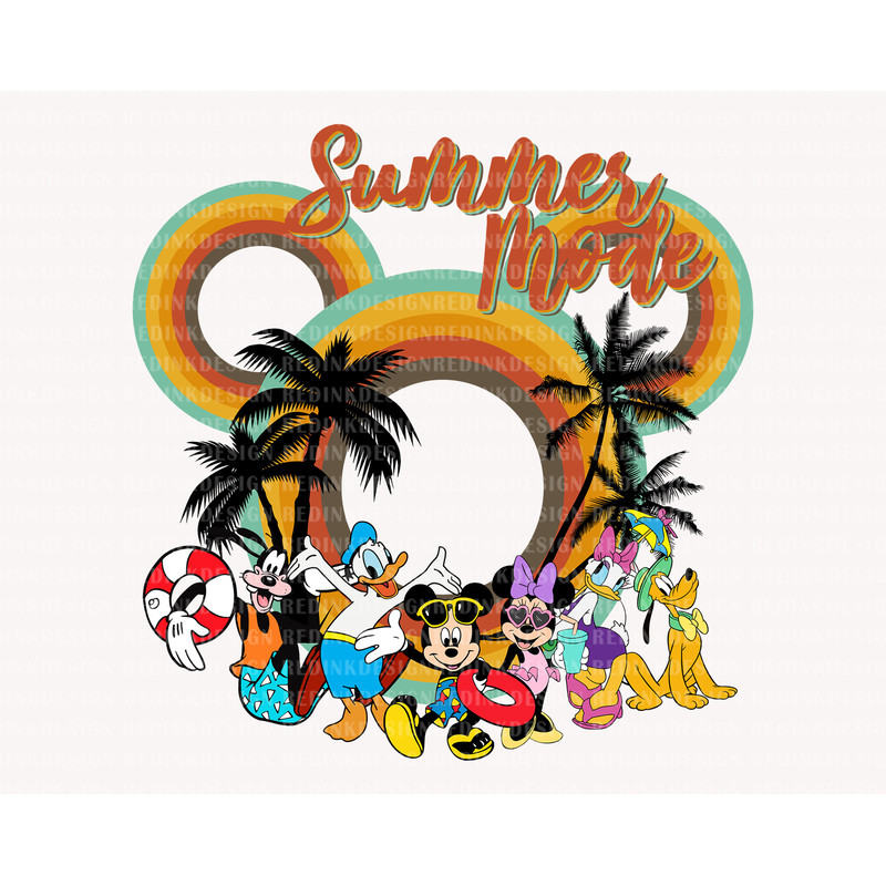 Retro Summer Mode Svg, Summer Vacation Svg, Family Trip 2023 Svg, Magical Kingdom Svg, Mouse And Friends Svg, Colorful Vacay Mode Svg - 1.jpg