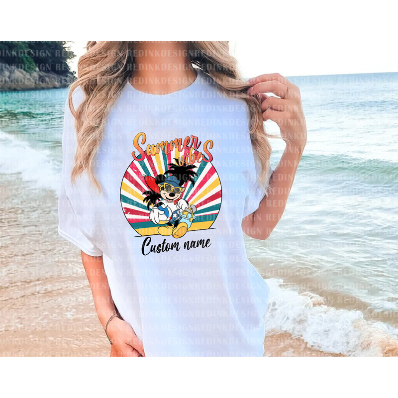 Retro Summer Vibes Svg, Summer Trip Svg, Family Trip Svg, Magical Kingdom Svg, Cute Mouse Svg, Vacay Mode Svg, Family Shirt, Custom Name Svg - 2.jpg