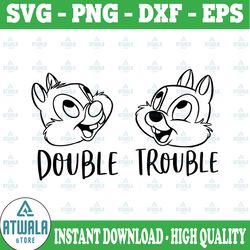 double trouble svg, chip n dale svg, chip svg, dale svg, funny svg, disney clipart, disney svg, disney cut file, disney