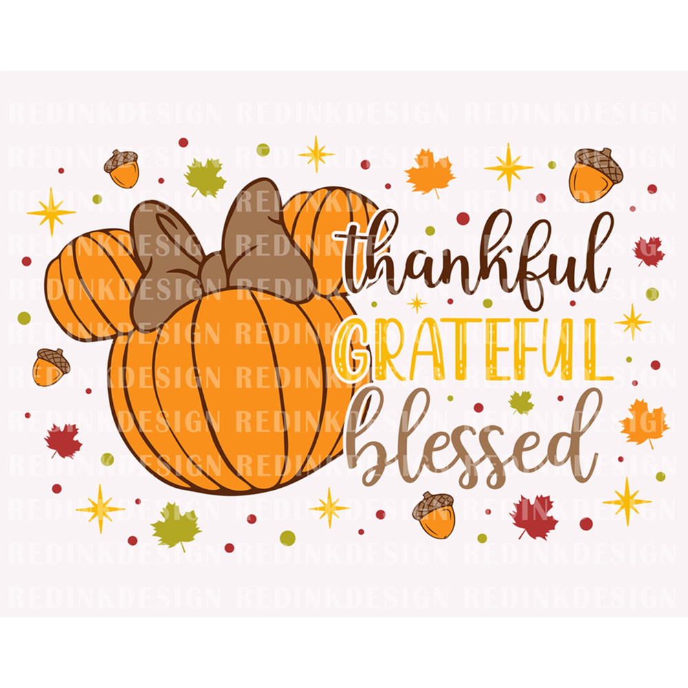 Thankful Grateful Blessed SVG, Thanksgiving Pumpkin Svg, Happy Thanksgiving Svg, Happy Fall Svg, Autumn Leaves Svg, Autumn SVG For Shirt - 1.jpg