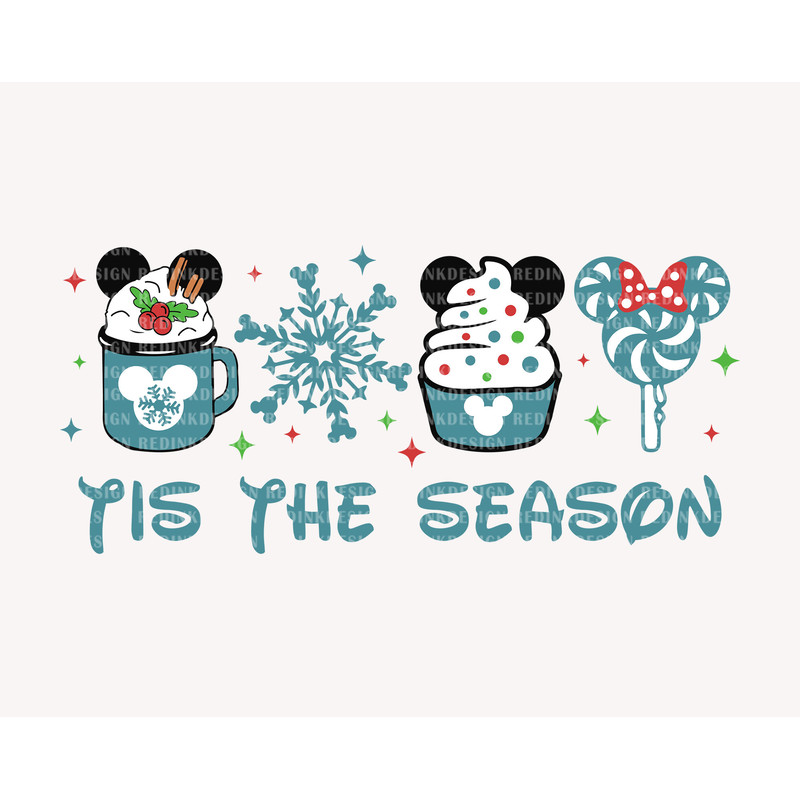 Tis The Season Svg, Mouse Snacks svg, Mouse Snowflakes Svg, Christmas Mouse Cake Svg, Christmas Shirt, Winter Svg, Holiday Svg Png Files - 1.jpg