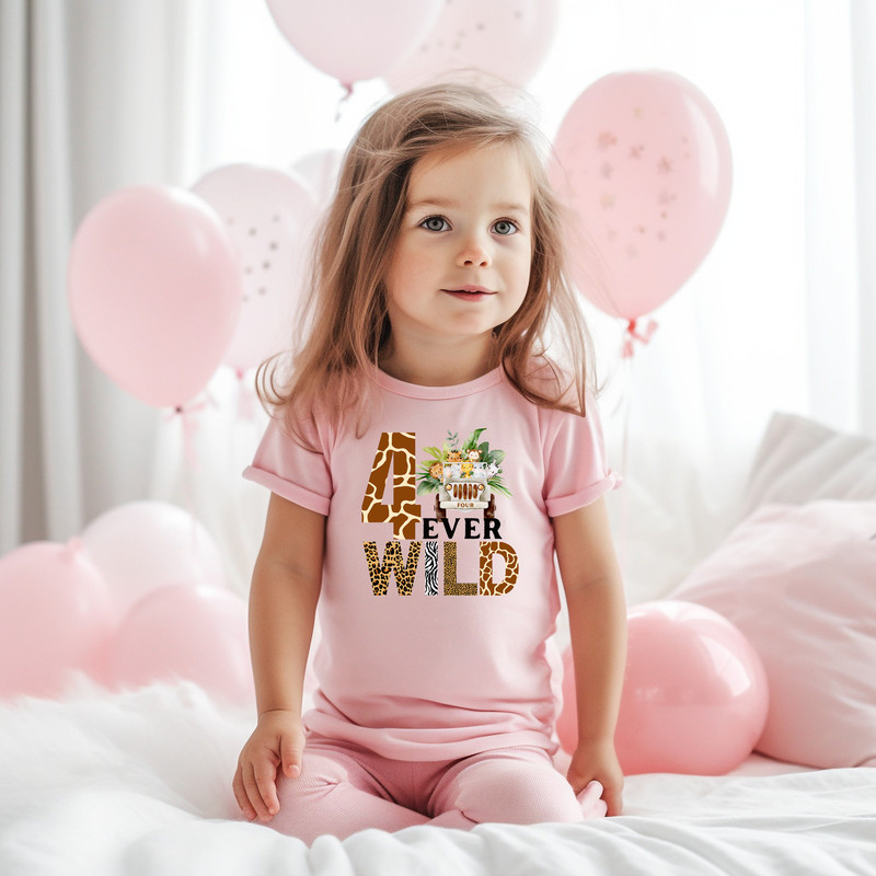 4 Ever Wild Shirt, Safari 4th Birthday Toddler T-Shirt, Jungle birthday gift tee, Zoo Animals Toddler Shirt - 4.jpg
