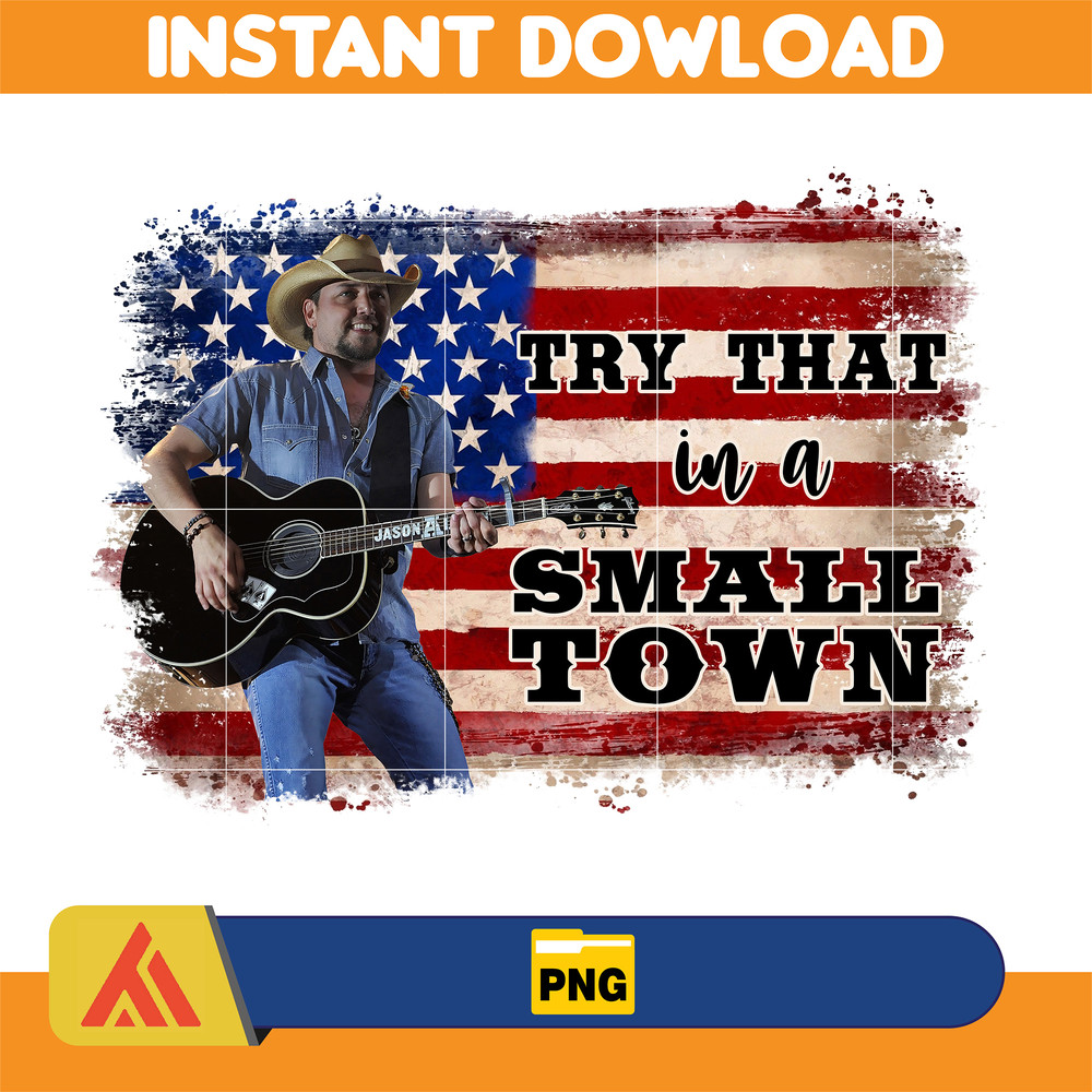 Try That In A Small Town Png, Cow Skull Small Town Png, Retro Country Shirt Png, Country Music, American Flag (1).jpg
