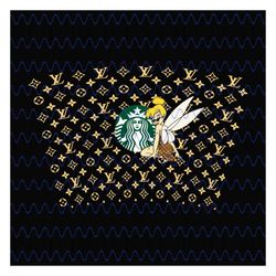 lv tinker bell full wrap for starbucks cold cup svg, trending svg, lv starbucks cup, lv starbucks svg, starbucks wrap sv