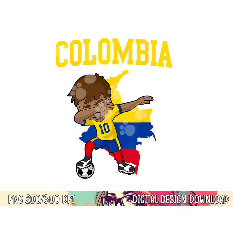 Colombia Soccer Colombian Football Dabbing png, sublimation copy.jpg