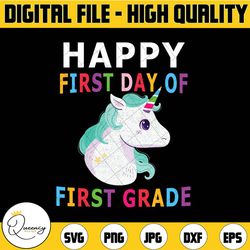 happy first day of 1st grade unicorn png, unicorn first grade png ,students teacher rainbow unicorn png,unicorn lover