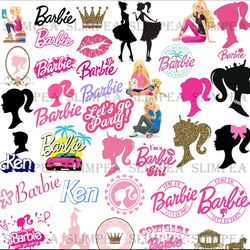 barbie svgs and pngs bundle, doll svgs and pngs logo, cricut digital download cut file