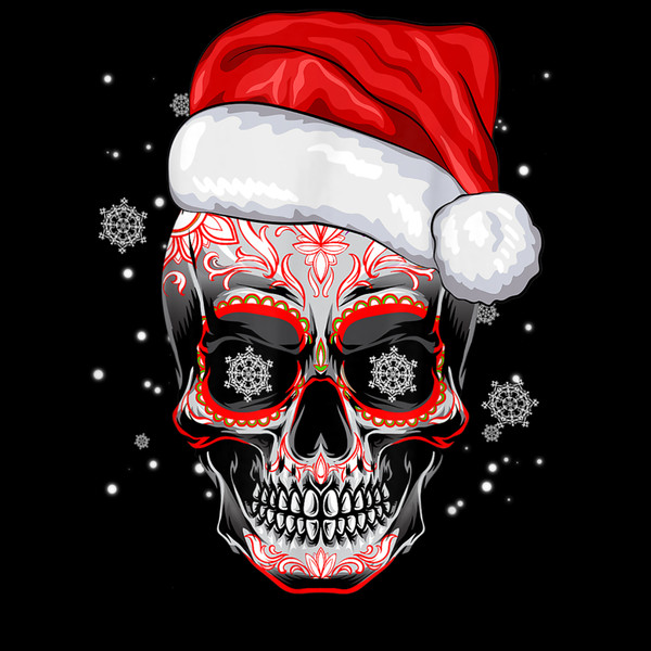 Day Of The Dead Christmas Santa Hat Sugar Skull Party Gift 7.jpg
