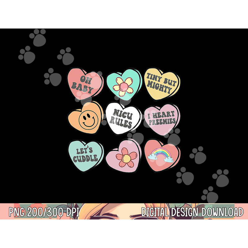 Conversation Hearts Groovy Valentines Day NICU Nurse Squad png, sublimation copy.jpg