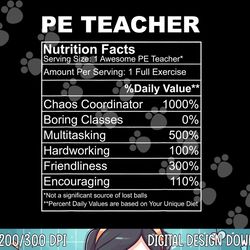 pe teacher nutrition facts physical education teacher png, sublimation copy