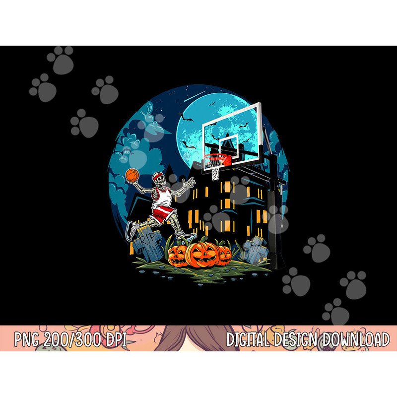 Cool Basketball Skeleton Halloween Bones Trick Or Treat png,sublimation copy.jpg