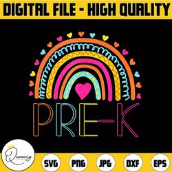 pre k boho rainbow png, back to school png , first day of school, pre kteam png, pre school teacher gift, hello school