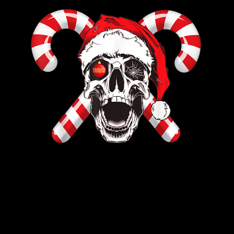 Funny Skeleton Skull Santa Hat Tee Merry Christmas Xmas Gift 1.jpg