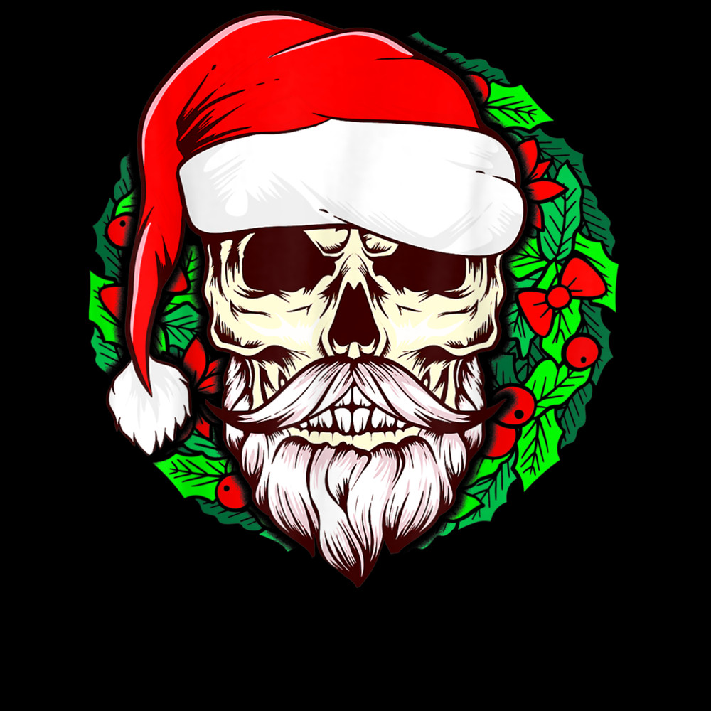 Hail Santa Vintage Skull Amp Santa Hat Retro Funny Graphic 4.jpg
