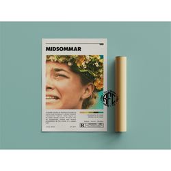 midsommar retro movie poster print | minimalist movie poster | retro vintage art print | wall art | home decor