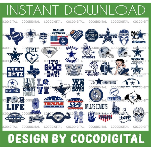 50 Files Dallas Cowboys Svg Bundle, Dallas Svg, Cowboys svg, | Inspire ...