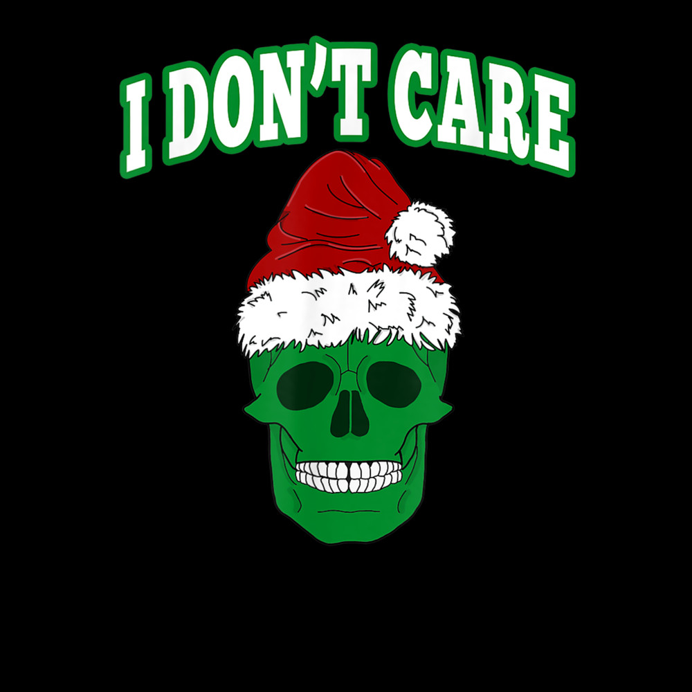 I Don 39 T Care Christmas Accessories Santa Hat Green Skulls 8.jpg