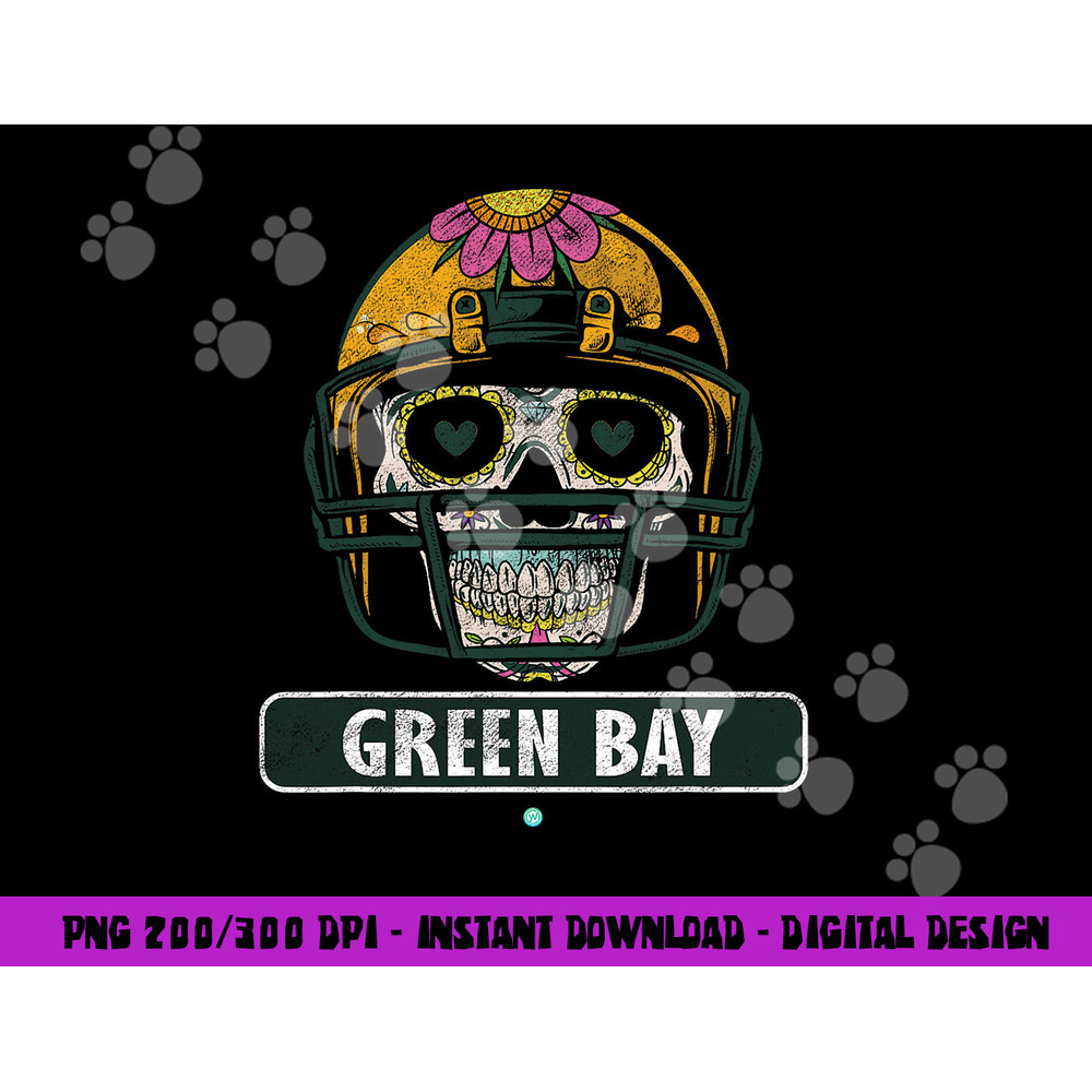Green Bay Football Helmet Sugar Skull Gift png, sublimation copy.jpg