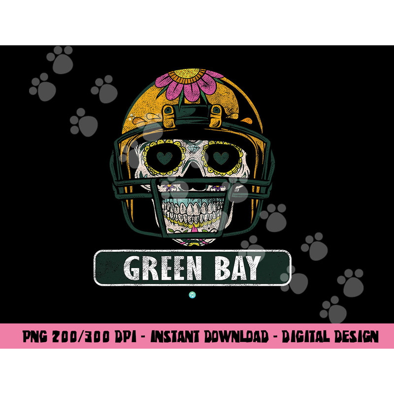Green Bay Football Helmet Sugar Skull Gift png, sublimation copy.jpg