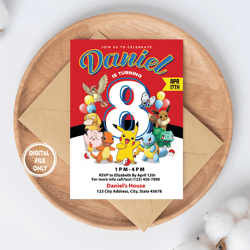 personalized file pokemone birthday invitation digital, pokemon invitation, invitation png file only, digital download