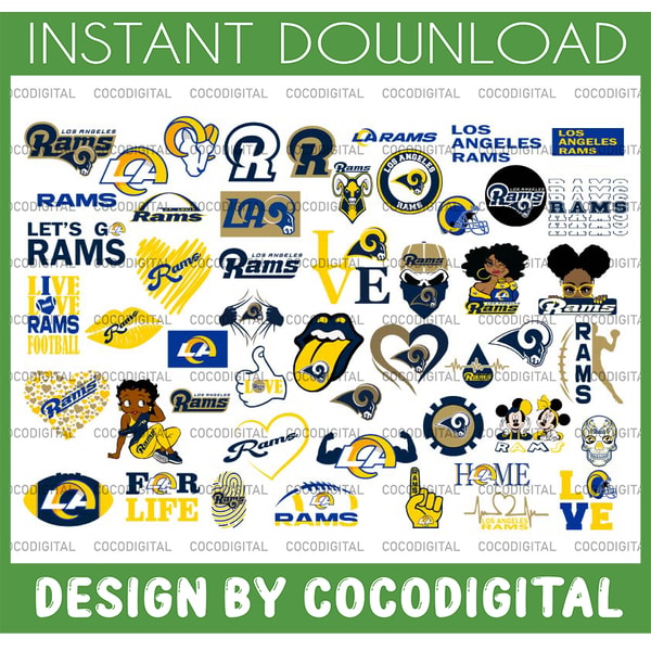 50 Files Los Angeles Rams Svg Bundle, Los Angeles Svg, Rams - Inspire ...