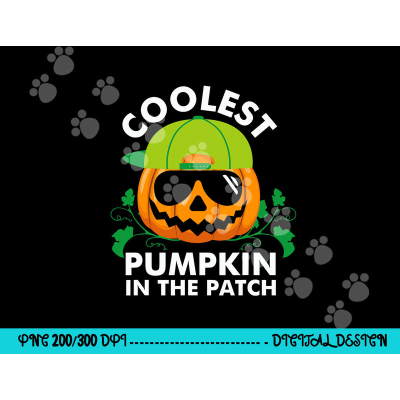Coolest Pumpkin In The Patch Kids Boys Men Pumpkin Halloween png,sublimation copy.jpg
