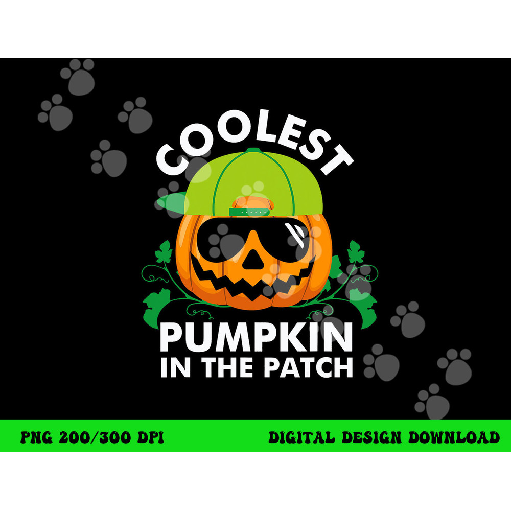 Coolest Pumpkin In The Patch Kids Boys Men Pumpkin Halloween png,sublimation copy.jpg