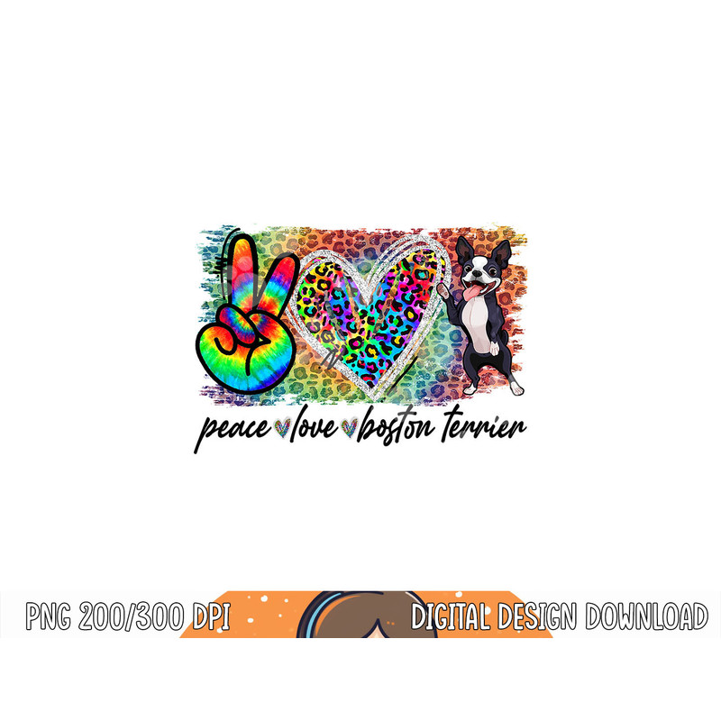 Peace Love Boston Terrier Funny Dog Lover png, sublimation copy.jpg