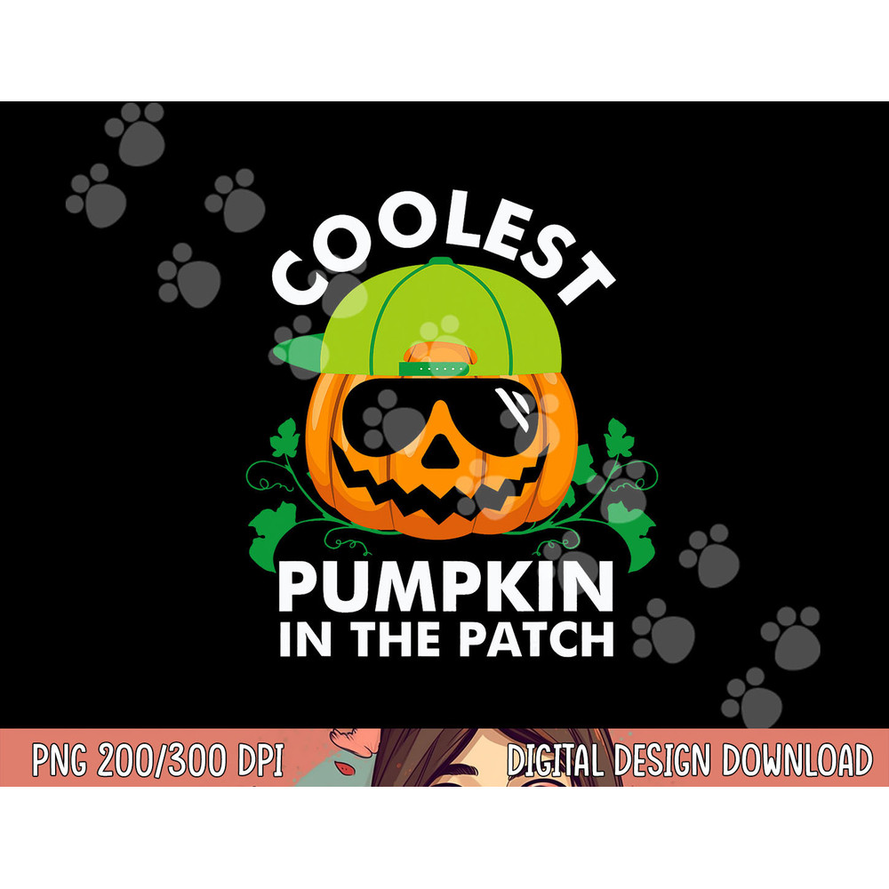 Coolest Pumpkin In The Patch Kids Boys Men Pumpkin Halloween png,sublimation copy.jpg