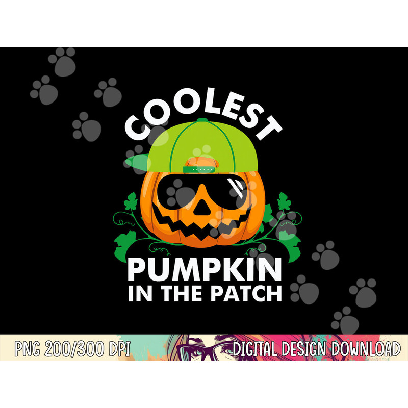 Coolest Pumpkin In The Patch Kids Boys Men Pumpkin Halloween png,sublimation copy.jpg