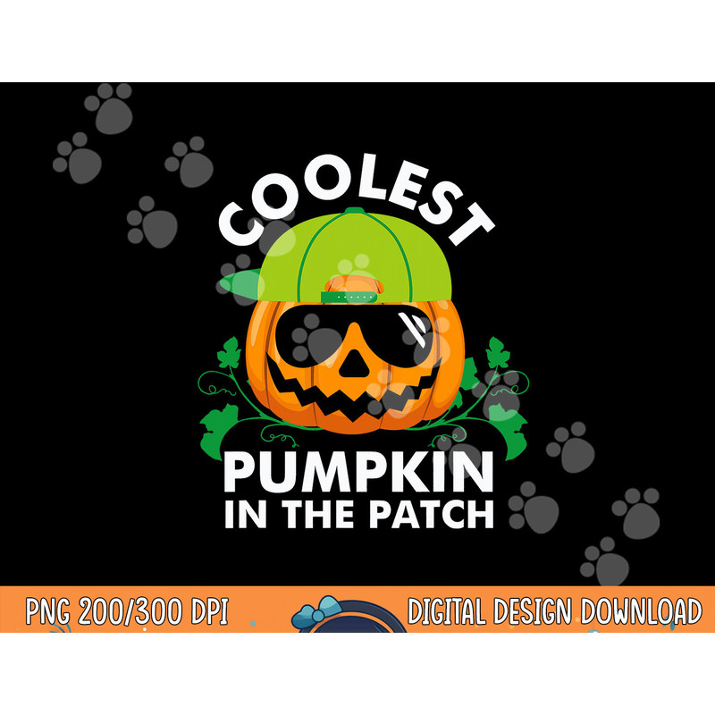 Coolest Pumpkin In The Patch Kids Boys Men Pumpkin Halloween png,sublimation copy.jpg
