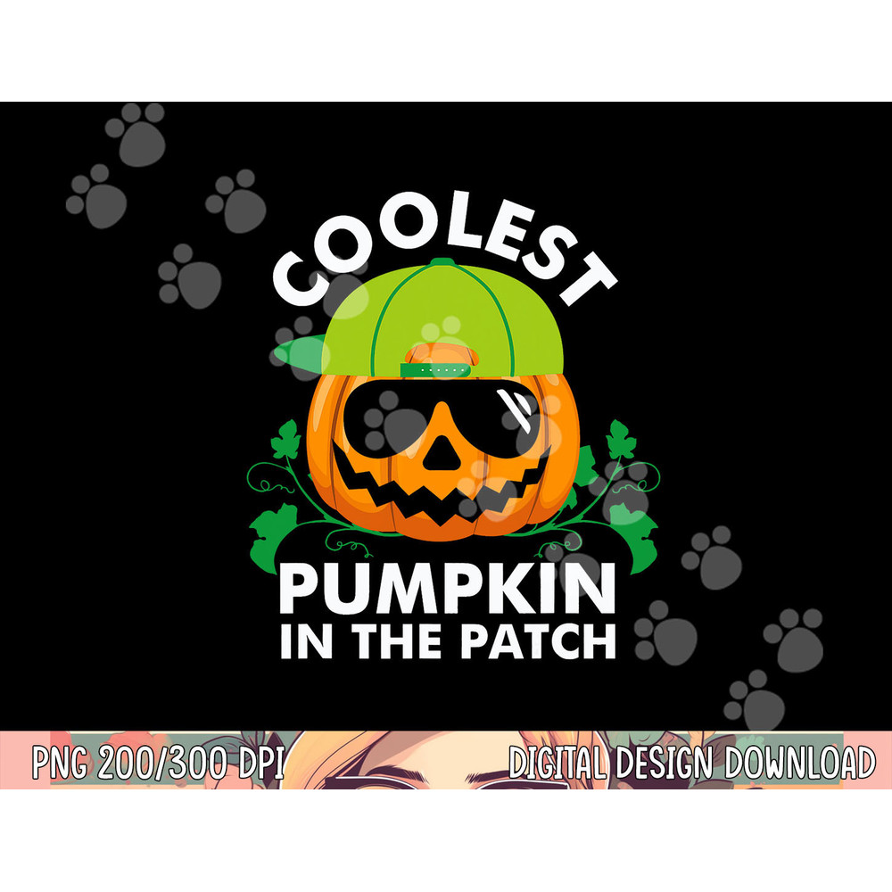 Coolest Pumpkin In The Patch Kids Boys Men Pumpkin Halloween png,sublimation copy.jpg
