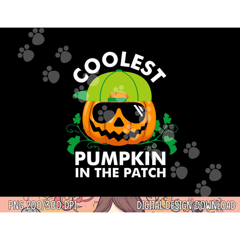 Coolest Pumpkin In The Patch Kids Boys Men Pumpkin Halloween png,sublimation copy.jpg