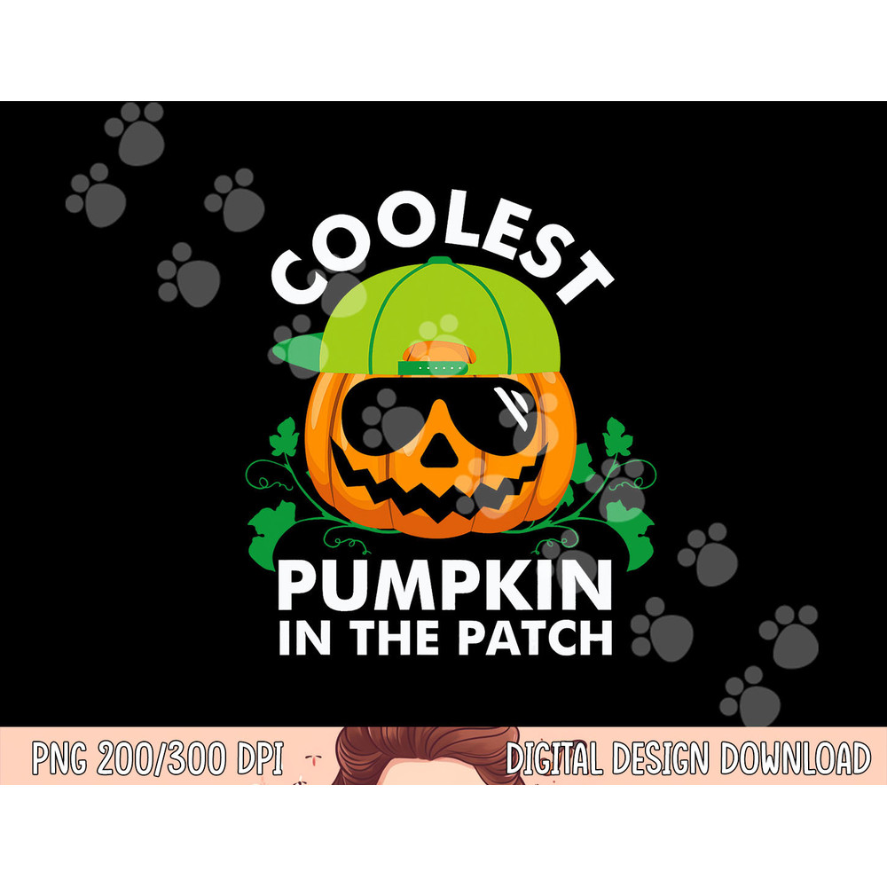 Coolest Pumpkin In The Patch Kids Boys Men Pumpkin Halloween png,sublimation copy.jpg