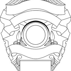 blank police badge new 5 vector file black white vector outline or line art file