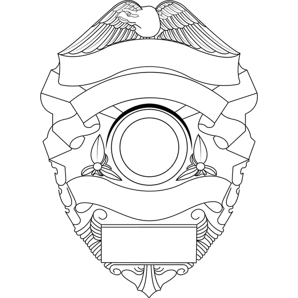 Blank Police Badge Template Police Badge SVG, Eps, DXF, Jpg, Png,