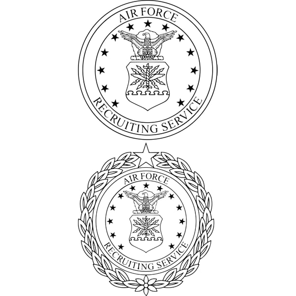 Air Force Recruiting Service Badge line art Vector File Blac - Inspire ...