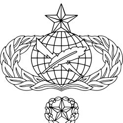 Air Force Public Affairs Badge Vector line art File Black white vector outline or line art file
