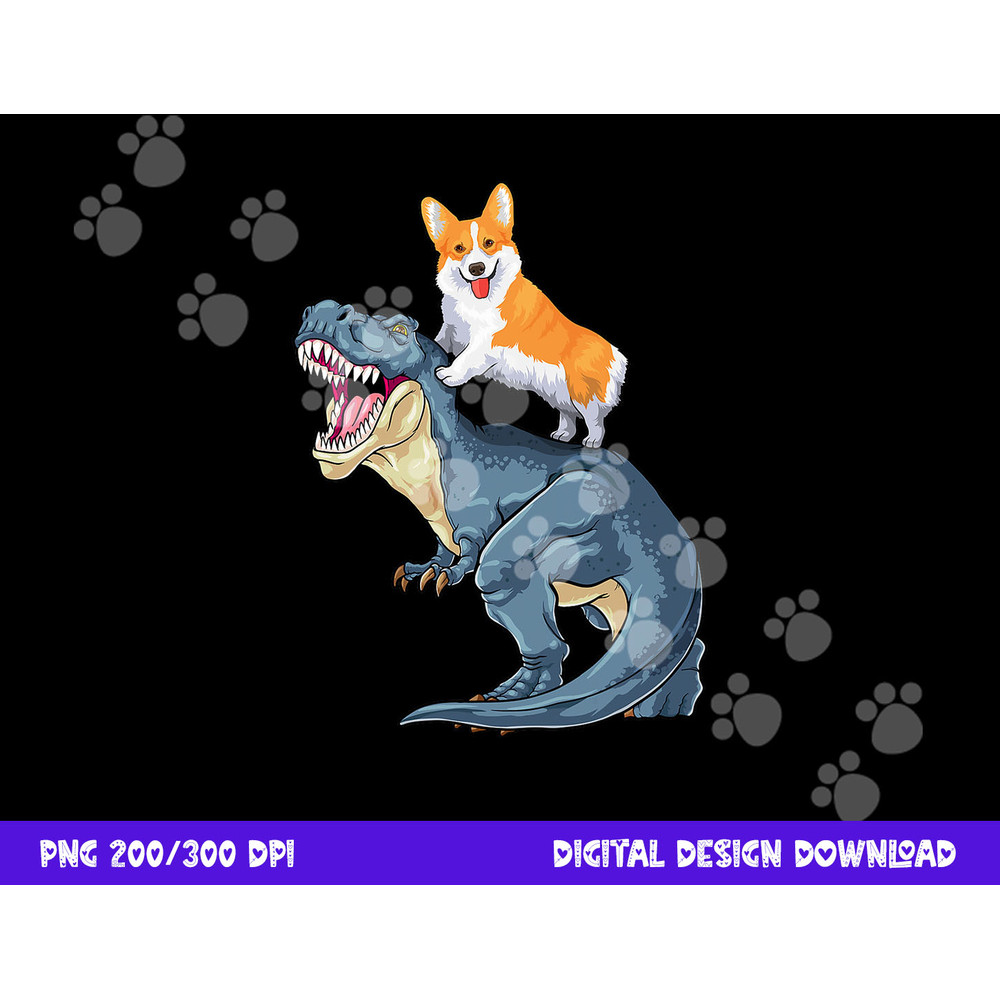 Corgi Riding Dinosaur T Rex Dog Funny Corgi Space Kids Boys png, sublimation copy.jpg