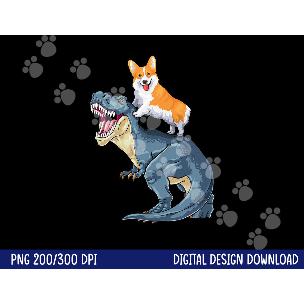 Corgi Riding Dinosaur T Rex Dog Funny Corgi Space Kids Boys png, sublimation copy.jpg