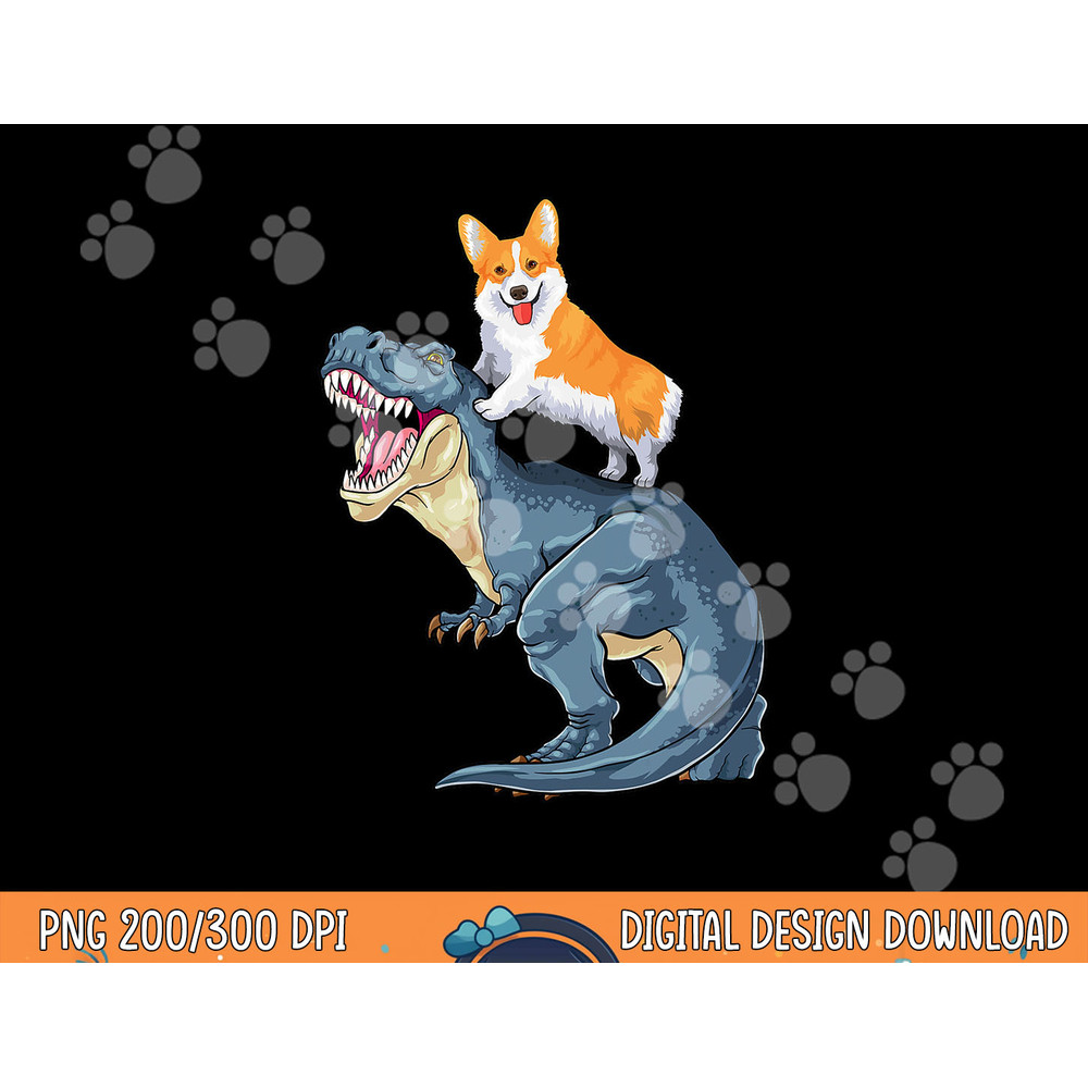 Corgi Riding Dinosaur T Rex Dog Funny Corgi Space Kids Boys png, sublimation copy.jpg