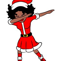dabbing santa claus black woman svg, black history month svg, cut file svg, png, eps, dxf, instant download