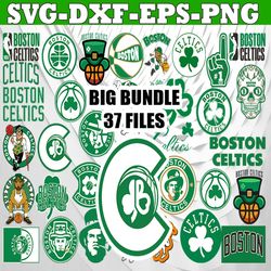 bundle 37 files boston celtics basketball team svg, boston celtics svg, nba teams svg, nba svg, png, dxf, eps, instant d