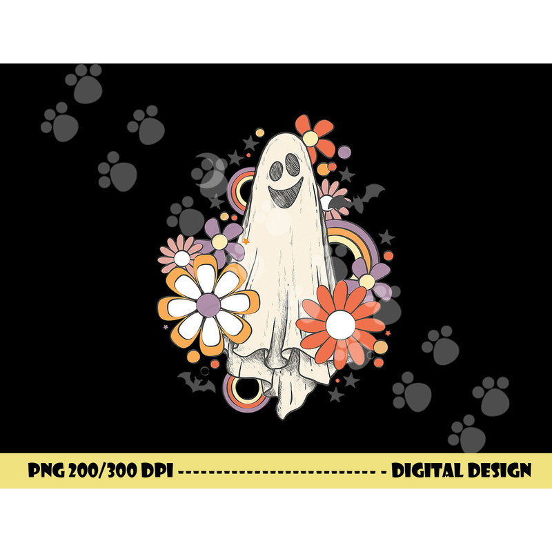 Groovy Vintage Floral Ghost Cute Halloween Spooky Season png,sublimation copy.jpg