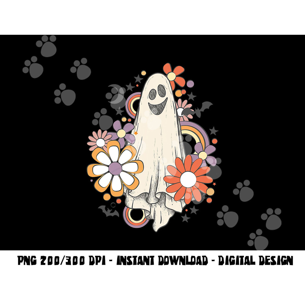 Groovy Vintage Floral Ghost Cute Halloween Spooky Season  png,sublimation copy.jpg